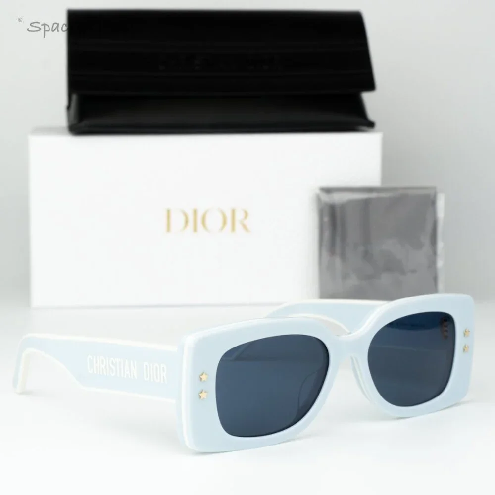 Dior Men Sunglasses Blue White Blue Rectangle DIORPACIFIC S1U 80B0 BRAND NEW